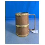 Vtg Copper & Brass Tankard Mug with Handle