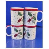 Merry Christmas Holly Berry Coffee Mugs