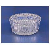 Decorative Clear Faceted Lidded Dish