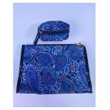 Estï¿½e Lauder Blue Paisley Cosmetic Bag & Pouch Set