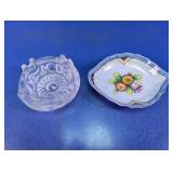 Noritake Hand-Painted Floral Dish & Glass Ashtray
