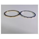 Fossil Blue & Gold-Tone Bangle Bracelets