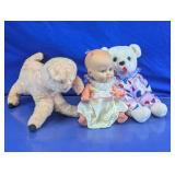 Vtg Plush & Doll Lot Bantam Lamb AstroWorld Trio