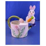Tulip Watering Can Planter & Bunny Decoration