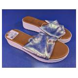 Italian Shoemakers Metallic Platform Slide Sandals