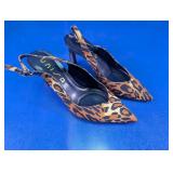 Unisa Leopard Print Slingback Heels