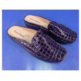 Pierre Dumas Purple Crocodile Embossed Slide