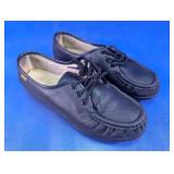 SAS Black Lace-Up Moc Shoes