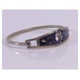Signed Taxco Mexico Bracelet Abalone Inlay