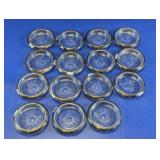 Vtg Sterling Rim Glass Coaster