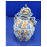 Hand-Painted Ceramic Lidded Jar