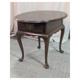 Vintage Harden Solid Wood Oval End Table Drawer