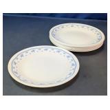 Corelle Morning Blue Milk Glass Plates Set