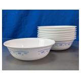 Corelle Morning Blue Milk Glass Bowl Set
