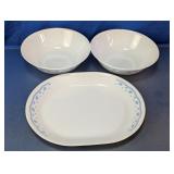 Corelle Morning Blue Serving Dish Set