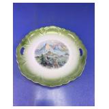 Vtg Swiss Alps Matterhorn Cake Plate