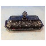 Ruby Red Glass Covered Butter Dish