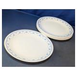 Corelle Morning Blue Milk Glass Dinner Plates