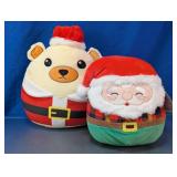 Christmas Bear and Santa Plush Pair