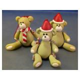 Jointed Polymer Clay Teddy Bear Ornaments