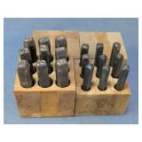 Metal Stamp Punch Sets in Wood Blocks