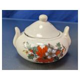 Holiday Floral Ceramic Sugar Bowl