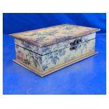 Vintage Floral Wooden Keepsake Box w/ Latch