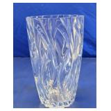 Elegant Cut Crystal Glass Swirl Vase