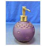 Purple & Gold Floral Soap Dispenser