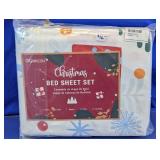 GoGreen Christmas Queen Bed Sheet Set