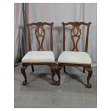 Chippendale Style Ball Claws Dining Chairs Duo