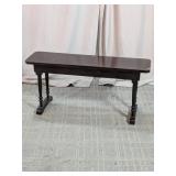 Vintage Dark Wood Narrow Accent Bench