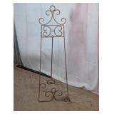 Vintage Wrought Iron Floor Display Easel Stand