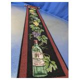 Vtg Woven Tapestry Wine & Grape Wall Scroll