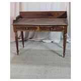 Vintage Wooden Writing Desk w/ Gallery Back