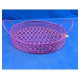 Purple Metal Cutout Serving Tray w/ Handles