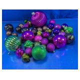 Purple and Green Christmas Ornaments