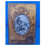 Art Nouveau Pyrography Framed Portrait