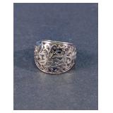 Vtg Sterling  Filigree Scroll Design Ring