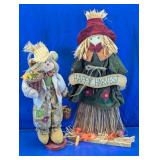 Vintage Scarecrow Autumn Decor Pair