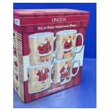 Oneida Super Size Santa Stoneware Mugs Set