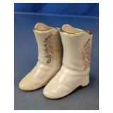 Ceramic Floral Boot Figurine Holders