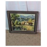 Vintage Framed Landscape Oil Painting