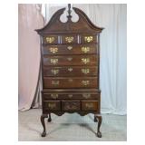 Vtg. Queen Anne Style Highboy Chest on Chest