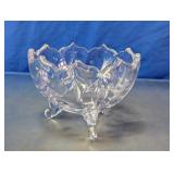 Clear Pressed Glass Footed Bowl
