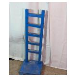 Vintage Rustic Blue Wooden Ladder Stand