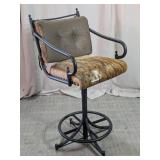 Rustic Cowhide & Leather Swivel Bar Stool