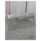 Modern Floral Upholstered Bench w/ Acrylic Legs