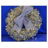 Gold & Silver Tinsel Bow Wreath