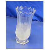 Clear & Frosted Glass Tulip Decorative Vase